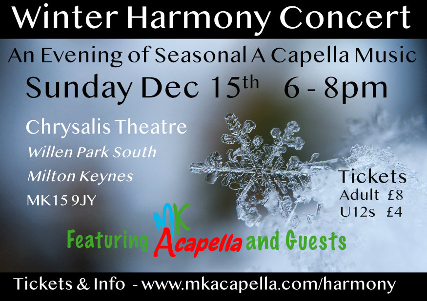 MK Acapella 15/12/2019 600pm Christmas Concert